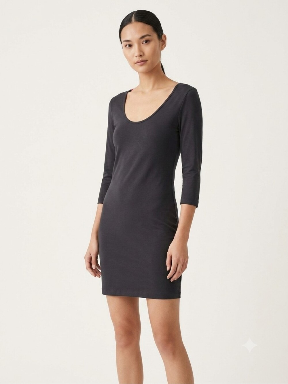 Nation LTD Jen Menchaca Supima Cotton Modal Scoop Neck Mini Dress Sm Minimalist